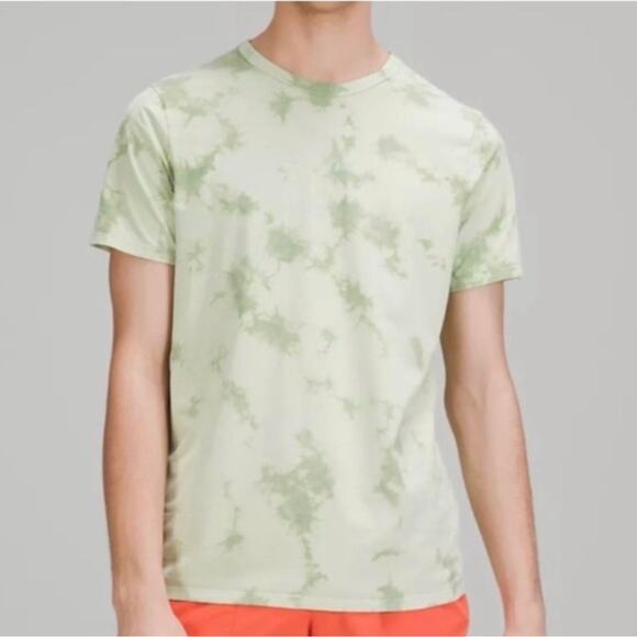 Lululemon Green Tie Dye New Tide Shibori Fundamental Short Sleeve Shirt Large - Picture 2 of 7